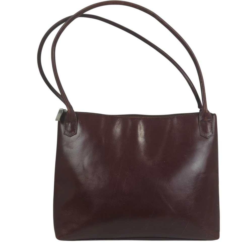 VTG Hobo International Leather Shoulder Bag Burgundy Mahogany Brown Oxblood Purs